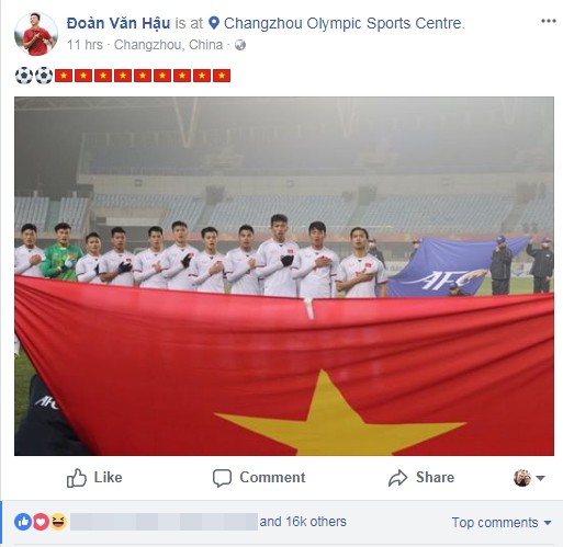 Các chàng trai U23 Việt Nam chia sẻ gì trên Facebook sau kỳ tích lịch sử?